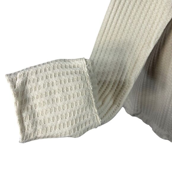 Free People Large Thermal Top Juicy Cowl Neck Split Back Long Sleeve Stone Cold - Picture 5 of 10